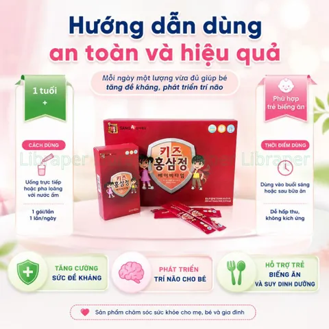 Nước Hồng Sâm Baby Sanga Hàn Quốc Cho Trẻ Biếng Ăn Tăng Đề Kháng Phát Triển Trí Não An Toàn Cho Bé