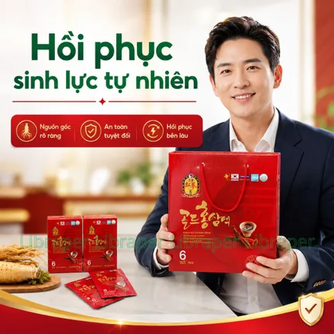 Sâm Hàn Quốc 6 Năm Tuổi Tăng Cường Sinh Lực Hồi Phục Thể Trạng Chính Hãng 70ml × 30 Gói