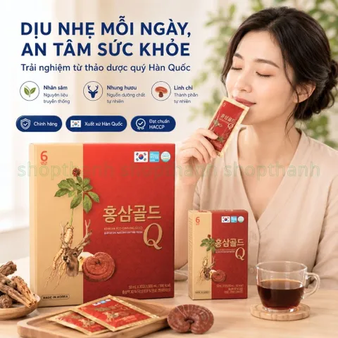Nước Hồng Sâm Nhung Hươu Linh Chi Hàn Quốc Q Hộp 30 gói x 50ml - Bồi Bổ Cơ Thể Tăng Sức Đề Kháng