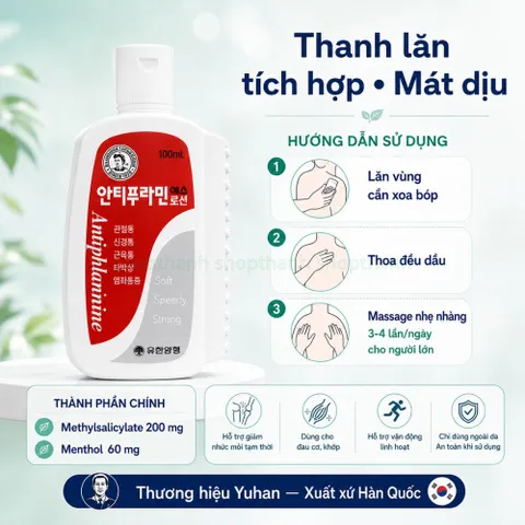 Dầu xoa bóp Antiphlamine 100ml Hàn Quốc - Cây Lăn Tiện Dụng Giảm Mỏi Mệt Và Đau Nhức Cơ Thể