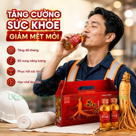 Nước Hồng Sâm Wonkisam Hàn Quốc   Hộp 10 Chai, Bồi Bổ Cơ Thể Giảm Mệt Mỏi, Căng Thẳng Cho Mọi Người