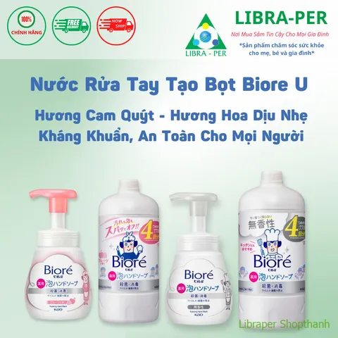 Nước Rửa Tay Tạo Bọt Biore Nhật Bản | Kháng Khuẩn – Dịu Nhẹ – Thơm Mát Hương Cam Chanh