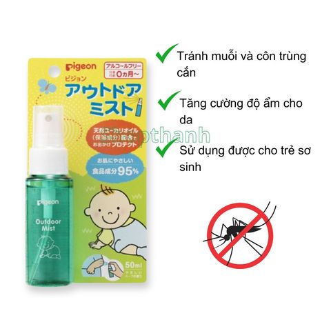 {Chính Hãng} Miếng Dán & Chai Xịt Đuổi Muỗi Pigeon Nhật Bản An Toàn Cho Bé, Không DEET, Mùi Dễ Chịu