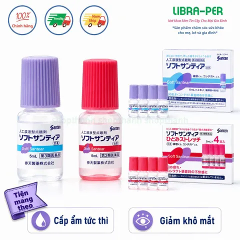 Nước nhỏ mắt nhân tạo Soft Santear 5ml × 4