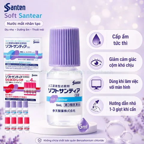 Nước nhỏ mắt nhân tạo Soft Santear 5ml × 4