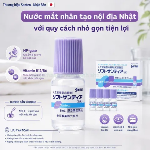 Nước nhỏ mắt nhân tạo Soft Santear 5ml × 4