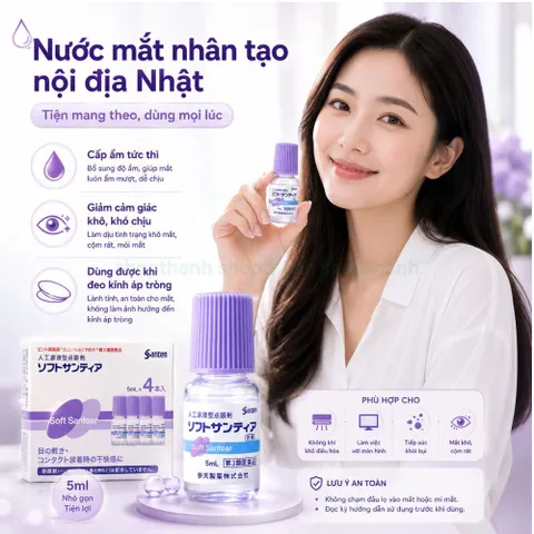 Nước nhỏ mắt nhân tạo Soft Santear 5ml × 4