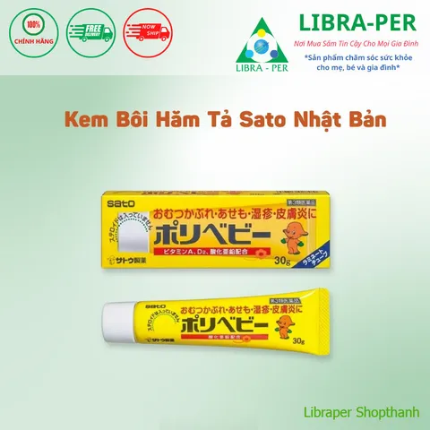 Kem Bôi Hăm Tã Sato Polybaby 30g Nhật Bản | Dịu Nhẹ, An Toàn Cho Da Bé, Giúp Giảm Đỏ Rát & Khô Thoáng