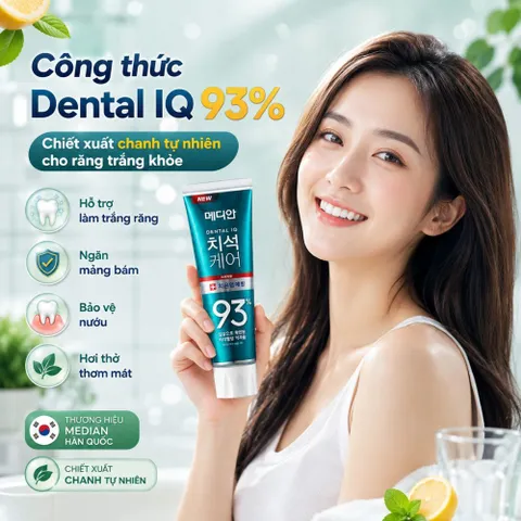 Kem đánh răng Median Dental IQ 93% 120g - làm trắng ngăn mảng bám bảo vệ nướu hơi thở thơm mát