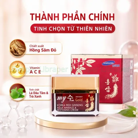 Kem Dưỡng Trắng Da Hồng Sâm My Gold Hàn Quốc Cho Phụ Nữ Trên 30 Giảm Nếp Nhăn Tăng Đàn Hồi Da