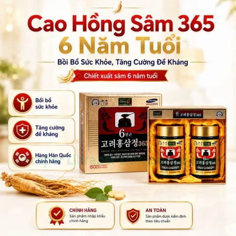 Cao Hồng Sâm 365 Hàn Quốc  6 Năm Tuổi - 240gr Tăng Cường Sức Khỏe Hỗ Trợ Nâng Cao Đề Kháng