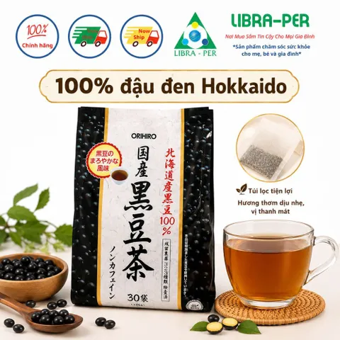 Trà đậu đen Orihiro túi lọc 30 gói - Đậu Đen Hokkaido thơm ngon - hỗ trợ giữ vóc dáng và làm đẹp da