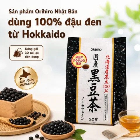 Trà đậu đen Orihiro túi lọc 30 gói - Đậu Đen Hokkaido thơm ngon - hỗ trợ giữ vóc dáng và làm đẹp da