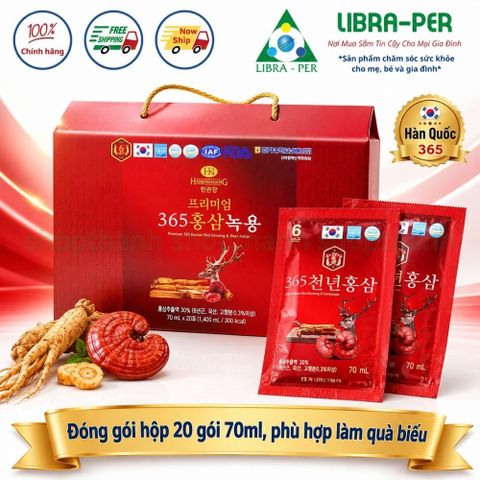 Nước hồng sâm linh chi nhung hươu 365 premium  bồi bổ sức khỏe chính hãng Hàn Quốc quà biếu người già