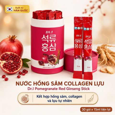 Nước Hồng Sâm Collagen Lựu Dr.I 30 gói x 15ml Hàn Quốc - Bổ Sung Collagen Hỗ Trợ Giữ Gìn Sắc Đẹp