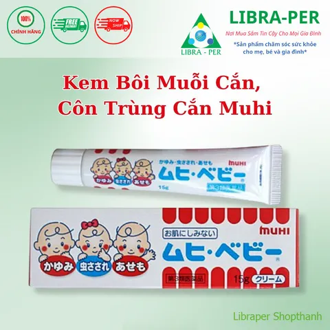 Kem Bôi Vết Muỗi, Côn Trùng Cắn Muhi Nhật Bản 15g | Làm Dịu Da, Giảm Ngứa, An Toàn Cho Bé