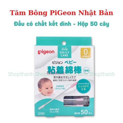 Tăm Bông Cho Bé Pi Gon Nội Địa Nhật | Thân Mỏng Mềm, Tẩm Dầu Làm Sạch Tai Mũi An Toàn Cho Trẻ Sơ Sinh