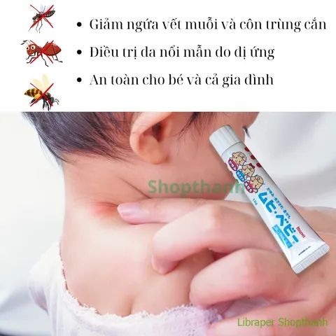 Kem Bôi Vết Muỗi, Côn Trùng Cắn Muhi Nhật Bản 15g | Làm Dịu Da, Giảm Ngứa, An Toàn Cho Bé