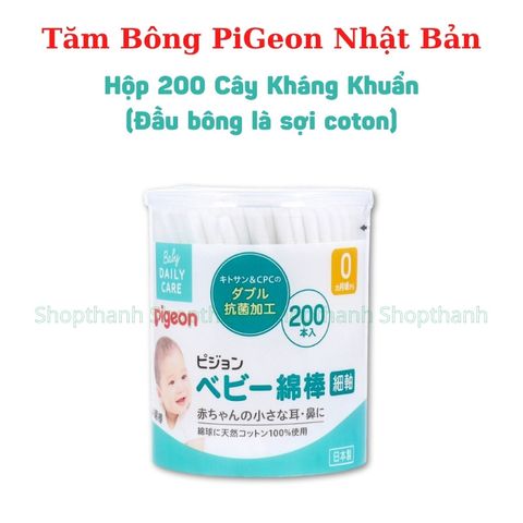 Tăm Bông Cho Bé Pi Gon Nội Địa Nhật | Thân Mỏng Mềm, Tẩm Dầu Làm Sạch Tai Mũi An Toàn Cho Trẻ Sơ Sinh