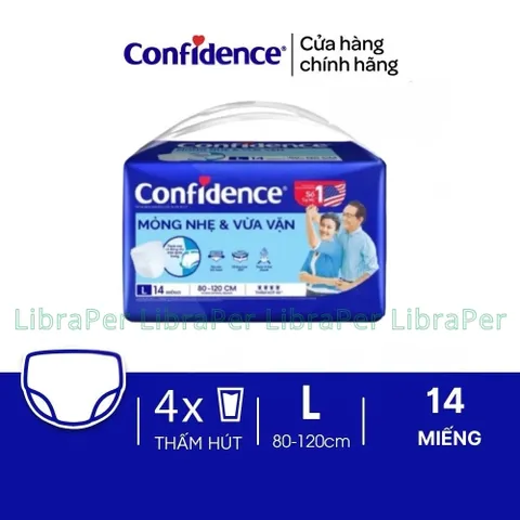 Tã Người Lớn Quần / Dán  Confidence Size M, L Slim Fit Co Giãn, Vừa Vặn, Phù Hợp Người Già