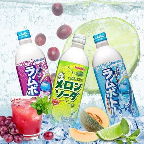 Nước soda Sangaria Nhật Bản 500ml - Chính hãng, Vị Trái Cây Tự Nhiên, Giải Khát Sảng Khoái
