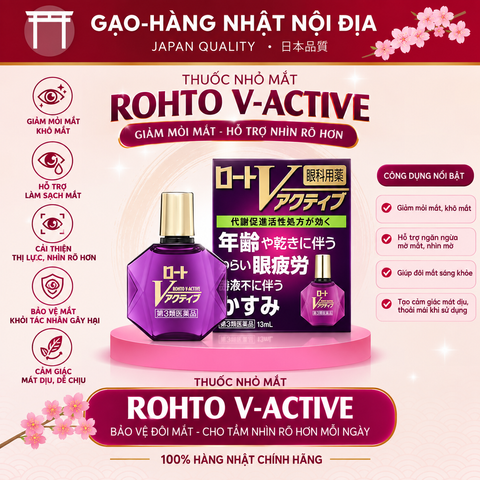 Thuốc Nhỏ Mắt Rohto V Active Tím Nhật Bản Giảm Mỏi Mắt Mờ Mắt Cho Người Lớn Tuổi Chai 13ml