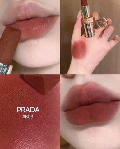 💄 Son Prada Monochrome B03 Mahogany Chính Hãng - Son Lì Cao Cấp, Lên Màu Chuẩn Fullbox