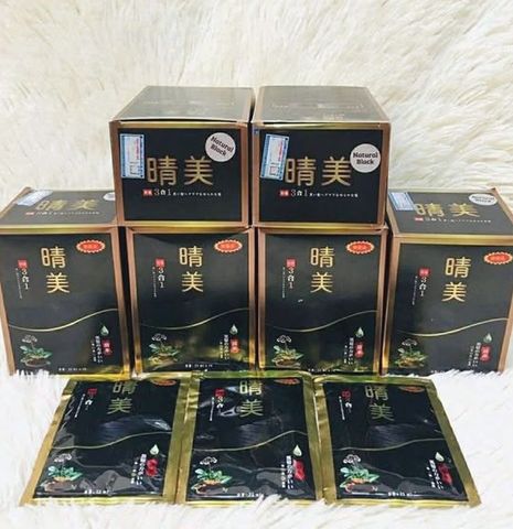 🌿 Dầu gội phủ bạc Komi Nhật Bản chính hãng, đen tóc tự nhiên, hộp 10 gói x 25ml - Nâu Đen