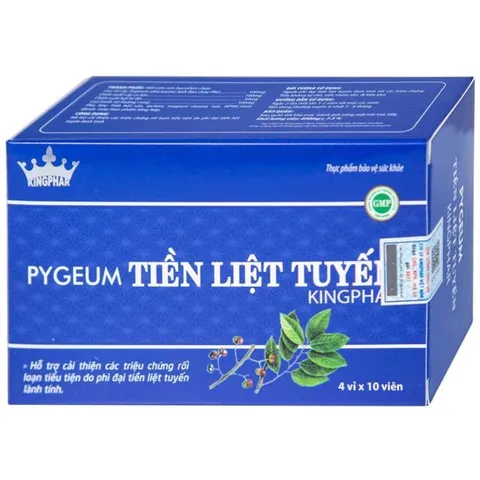 Viên uống hỗ trợ cho người phì đại tiền liệt tuyến Pygeum Tiền Liệt Tuyến Kingphar (4 vỉ x 10 viên)