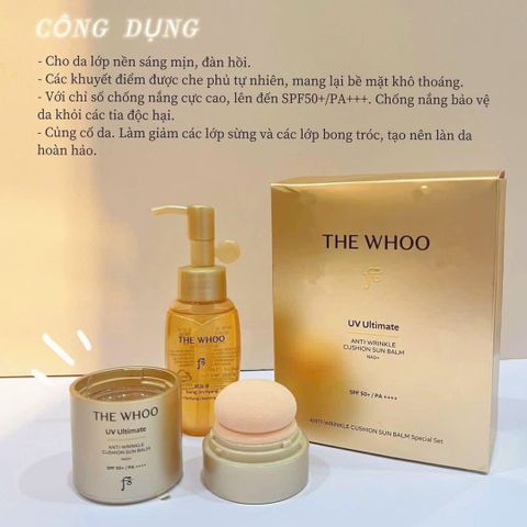 ☀️ The Whoo UV Ultimate Anti-Wrinkle Cushion Sun Balm chống nắng, giao hỏa tốc 2h