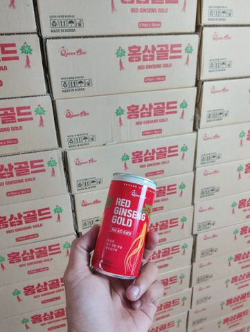ginseng ? Nước Hồng Sâm Queenbin Red Ginseng Gold chính hãng bồi bổ sức khỏe - Thùng 30 lon cao cấp