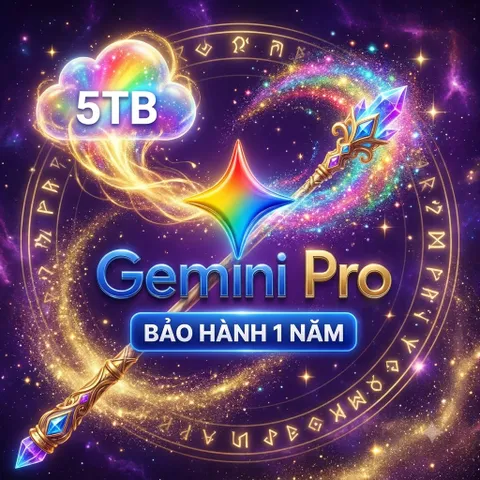 [HOÀN TIỀN 100%] Tài Khoản Gemini Pro + 5TB Google Drive (18 Tháng) - Bảo Hành 1 Đổi 1