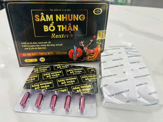 Sâm Nhung Bổ Thận Roxtech 30 Viên Hỗ Trợ Bổ Thận Mạnh Gân Cốt