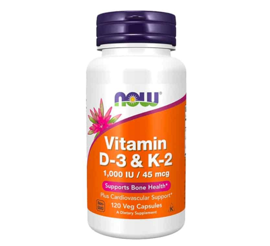 Viên bổ sung Vitamin D3 và K2 1000IU/45mcg Now Foods của Mỹ 797654