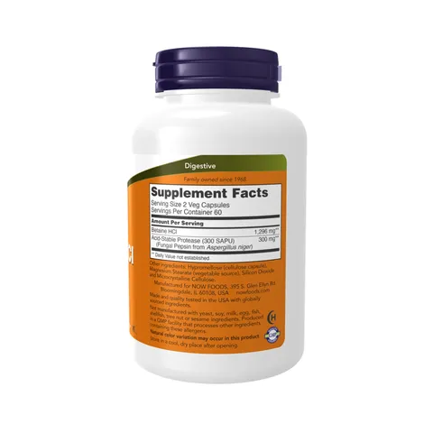 Viên Uống NOW Betaine HCL Hỗ Trợ Hệ Tiêu Hóa Khỏe Mạnh (Hộp 120 viên) - YoungFit