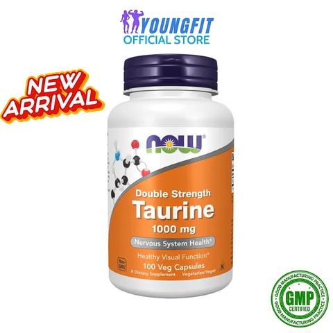 Viên Uống NOW Taurine Double Strength 1000mg Hỗ Tợ Sức Khỏe Tim Mạch Hệ Thần Kinh - YoungFit