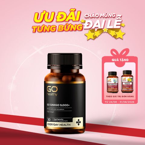 Viên Bổ Não Ginkgo 9000+ New Zealand GO Healthy (30 Viên)