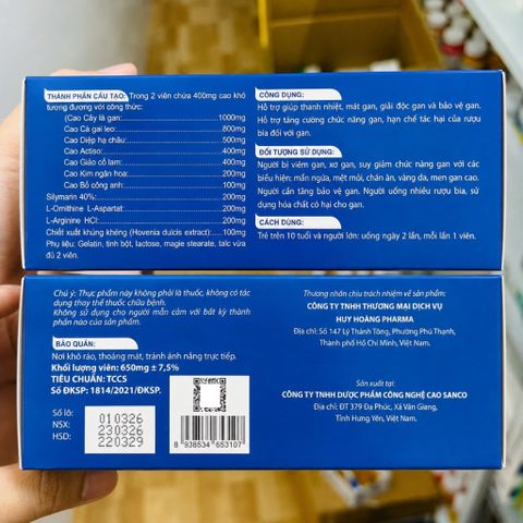 Viên uống LIVER PLUS tăng cường sức khỏe gan, giải độc hạ men gan