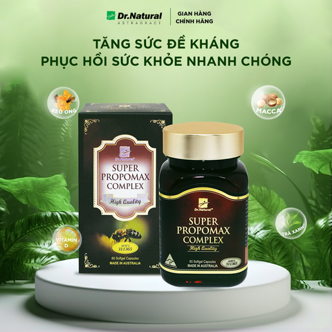 Viên Uống Keo Ong Dr Natural Super Propomax 60 Viên - Tăng Cường Sức Khỏe, Hỗ Trợ Phục Hồi Nhanh Chóng, Vitamin Bồi Bổ Sức Đề Kháng