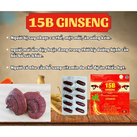 15B GINGSENG nhân sâm tăng cường sức khoẻ đề kháng bệnhh do virus