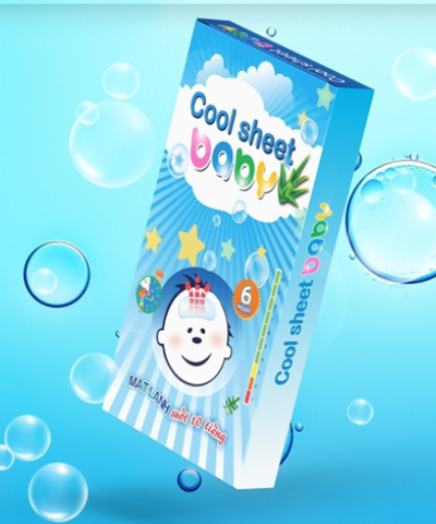 Dán hạ sốt Cool sheet baby làm mát đến 10h, hộp 6 miếng