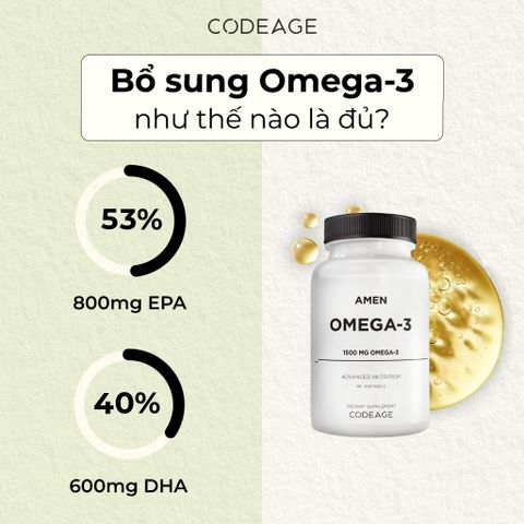 Viên Uống Dầu Cá Codeage Amen Omega-3 1500mg - Bổ Sung Omega-3 Hỗ Trợ Sức Khỏe Tim Mạch, Thị Giác, và Não Bộ 90 Viên