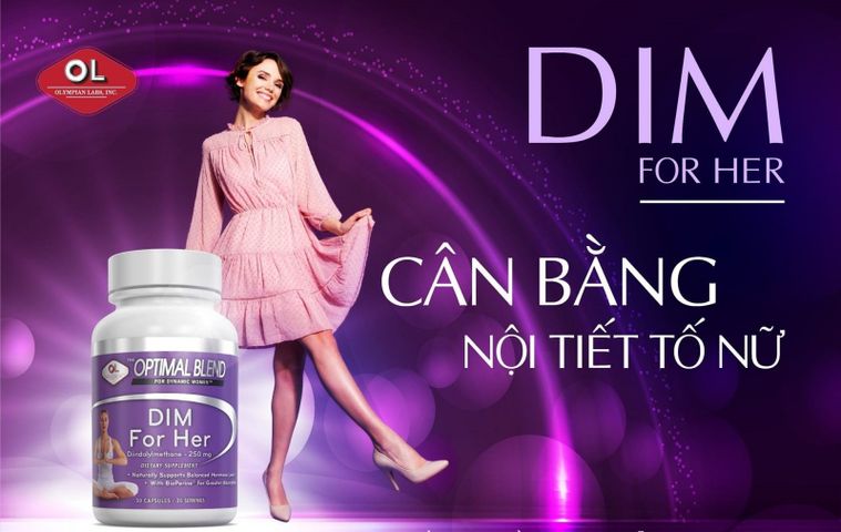 (Hàng công ty) Viên Uống Hỗ Trợ Cân Bằng Nội Tiết Tố Nữ Olympian Labs Dim For Her