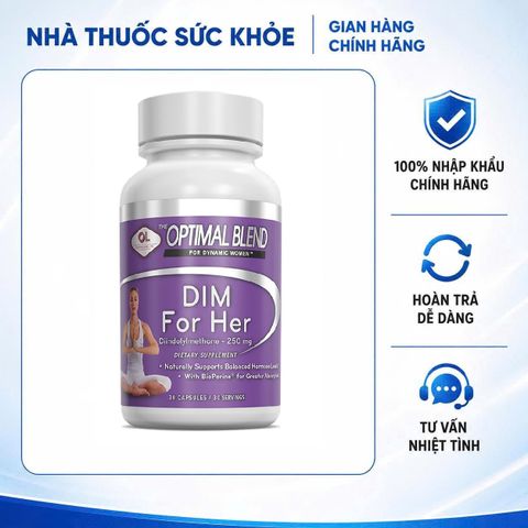 (Hàng công ty) Viên Uống Hỗ Trợ Cân Bằng Nội Tiết Tố Nữ Olympian Labs Dim For Her
