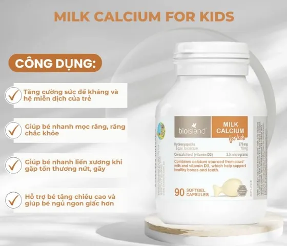 [Nhập khẩu] Canxi Bio Island Cho Bé – Bổ Sung Canxi Và Vitamin D3, Hỗ Trợ Phát Triển Chiều Cao Cho Trẻ Từ 7 Tháng Tuổi