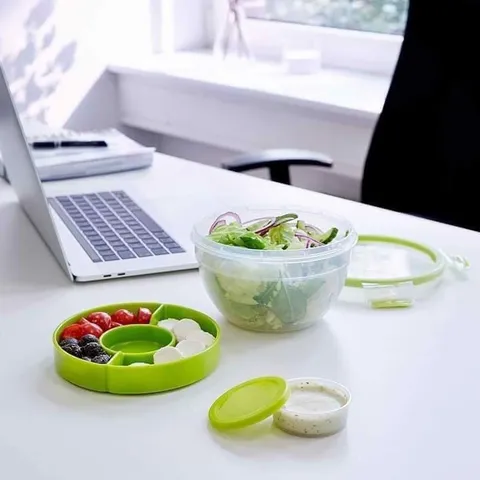 HỘP ĐỰNG SALAD 2 TẦNG EMSA CLIP & GO 1L