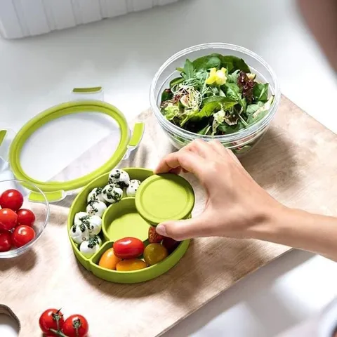 HỘP ĐỰNG SALAD 2 TẦNG EMSA CLIP & GO 1L