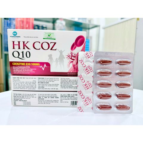 HK COZ Q10 - Bổ sung Coenzym Q10, hỗ trợ giảm cholesterol máu, nguy cơ xơ vữa động mạch, tốt cho tim mạch