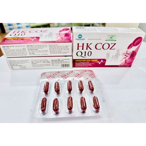 HK COZ Q10 - Bổ sung Coenzym Q10, hỗ trợ giảm cholesterol máu, nguy cơ xơ vữa động mạch, tốt cho tim mạch