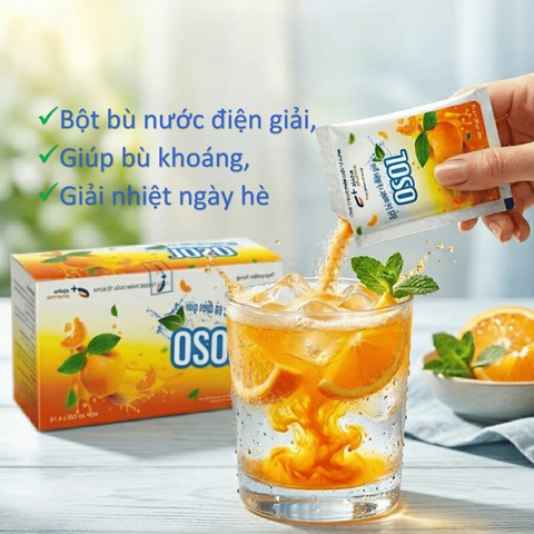 Bột pha nước uống Osol vị cam, giúp bù nước, điện giải khi bị sốt, tiêu chảy, ra nhiều mồ hôi (Hộp 40 gói)